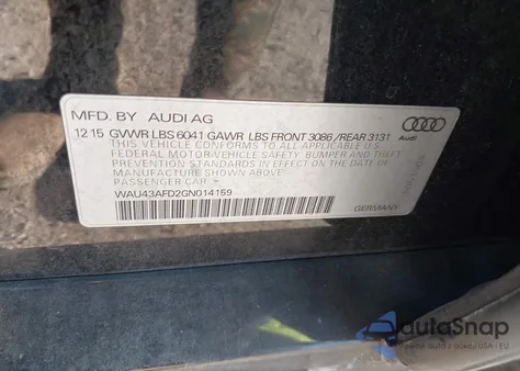 2016 Audi A8 L 4.0T Sport z USA, uszkodzony, nr VIN WAU43AFD2GN014159